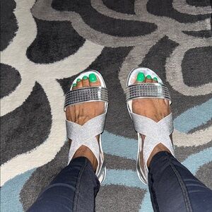 Cole Haan Silver Strappy Sandals